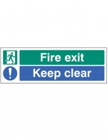 Fire Exit Keep Clear Safety Sign – Rigid Plastic 2 Sizes